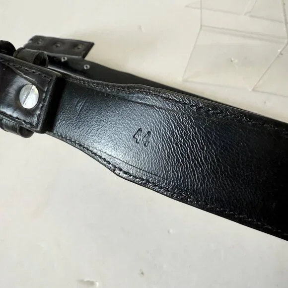 Rod Patrick Mens Western Belt Black Genuine Caiman Leather Size 44